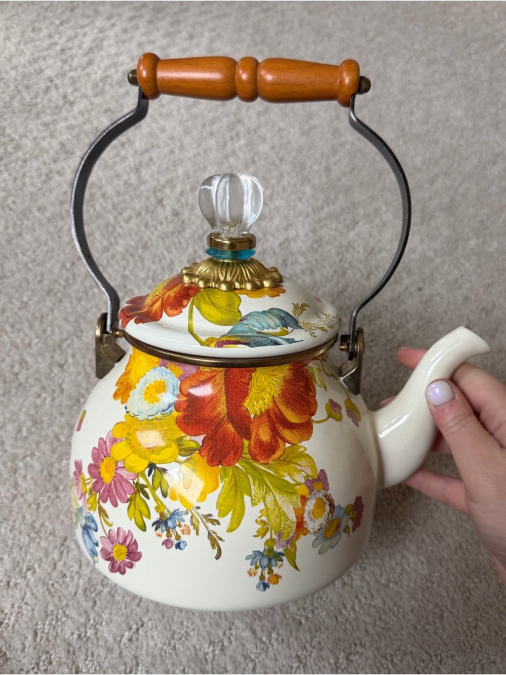 MacKenzie-Childs Flower Market Tea Kettle - Picture 2 of 10